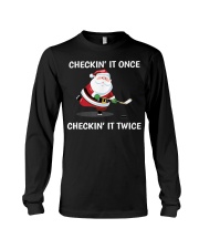 Hockey Christmas Checkin it oince Long Sleeve Tee tile