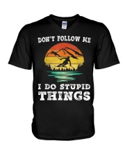 Skiing 29 V-Neck T-Shirt tile