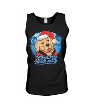 Merry Christmas golden retriever Dog Santa Xmas Unisex Tank tile