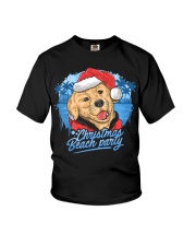 Merry Christmas golden retriever Dog Santa Xmas Youth T-Shirt tile
