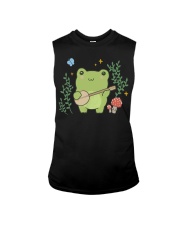Kawaii Cute Frog Banjo Butterfly - Cottagecore Aesthetic Sleeveless Tee tile