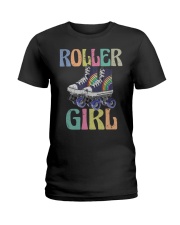 Retro Roller Girl Ladies T-Shirt tile