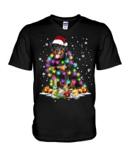 Rottweiler Santa Christmas V-Neck T-Shirt tile