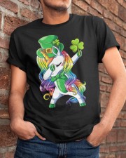 St Patricks Day Girls Dabbing Unicorn Classic T-Shirt apparel-classic-tshirt-lifestyle-26
