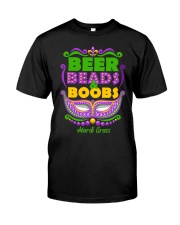 Mardi Gras Beer Beads Boobs Classic T-Shirt front