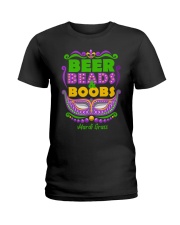 Mardi Gras Beer Beads Boobs Ladies T-Shirt tile