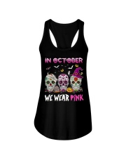 Sugar Skulls In October We Wear Pink Ladies Flowy Tank tile