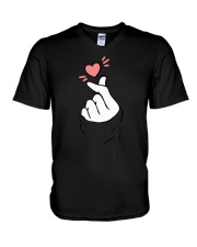 K-Pop Heart Hand Sign Tee V-Neck T-Shirt tile