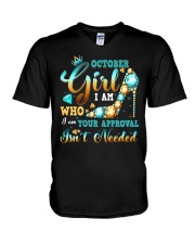 I'm A October Girl Birthday V-Neck T-Shirt tile