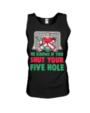 Funny Christmas Santa Hockey Goaltender Goalie Unisex Tank tile