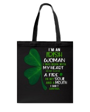 I'm an Irish woman with a mouth can't control Tote Bag thumbnail