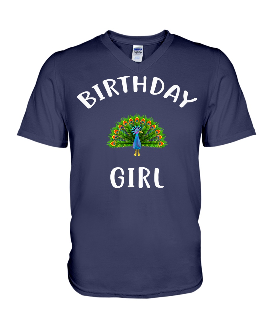 Birthday Girl PEACOCK T-Shirt PEACOCK Shir V-Neck T-Shirt
