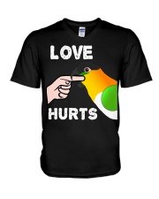 Black Headed Caique Parrot Love Hurts Bit V-Neck T-Shirt thumbnail