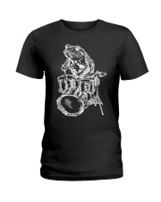 SEEMBO Frog Playing Drums Drummer Drumming Ladies T-Shirt thumbnail