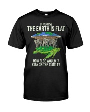 Flat Earth Society T Shirt Turtle Elephants Premium Fit Mens Tee thumbnail