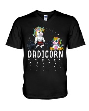 Mens Dadicorn Unicorn Dad Fitness Gym Weig V-Neck T-Shirt thumbnail