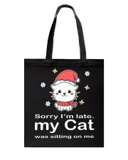 My cat was sitting on me Tote Bag tile