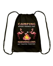 Camping where friends and marshmallows Drawstring Bag tile