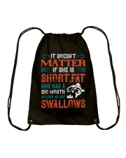 Doesnt matter if she is short Drawstring Bag tile