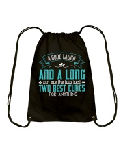 A good laugh and a long run Drawstring Bag tile