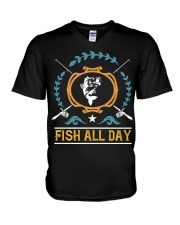 Fish all day-01 V-Neck T-Shirt tile
