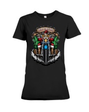Santa riding Harley Davidson Merry Christmas shirt Premium Fit Ladies Tee thumbnail