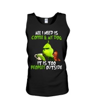 Grinch all i need is coffee and my dog it is too p Unisex Tank thumbnail