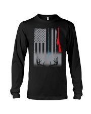 Fishing Rod Hunting Rifle American Flag T-Shirt Long Sleeve Tee thumbnail