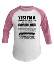 2 yes i am daughter little girl Baseball Tee tile