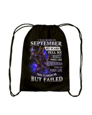 September Man Drawstring Bag tile