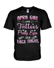 April Girl V-Neck T-Shirt tile