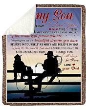 To My Son - Dad Sherpa Fleece Blanket tile