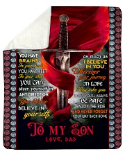 To My Son - Dad Sherpa Fleece Blanket tile