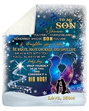 To My Son - Mom Sherpa Fleece Blanket tile