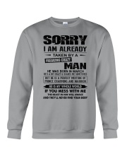 March Freaking Crazy Man Crewneck Sweatshirt tile