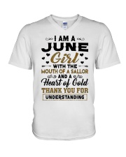 June Girl V-Neck T-Shirt tile