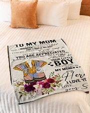 To My Mom - Son Small Fleece Blanket - 30" x 40" aos-coral-fleece-blanket-30x40-lifestyle-front-01