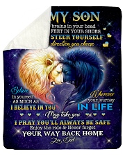 To My Son - Dad Sherpa Fleece Blanket tile
