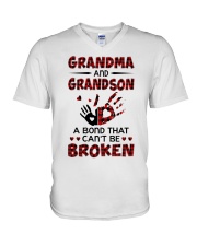 Grandma and Grandson V-Neck T-Shirt tile