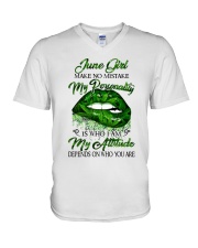 June Girl V-Neck T-Shirt tile