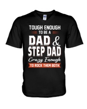Dad And Step Dad V-Neck T-Shirt tile