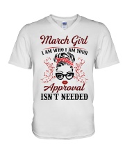 March Girl V-Neck T-Shirt tile