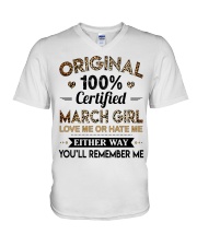 March Girl V-Neck T-Shirt tile