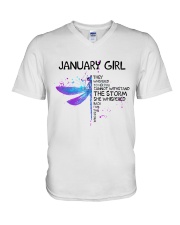 January Girl V-Neck T-Shirt tile