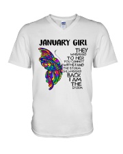 January Girl V-Neck T-Shirt tile