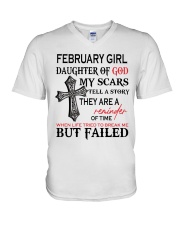 February Girl V-Neck T-Shirt tile