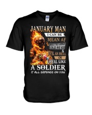 January Man V-Neck T-Shirt tile