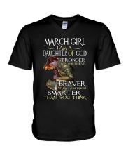 March Girl V-Neck T-Shirt tile