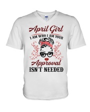 April Girl V-Neck T-Shirt tile