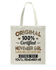 November Girl Tote Bag tile